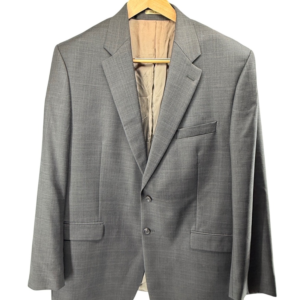 Lauren Ralph Lauren Men Wool‎ Blend Grey Plaid Suit Blazer Jacket